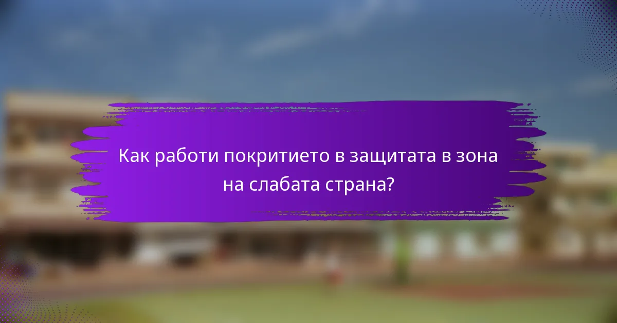Как работи покритието в защитата в зона на слабата страна?