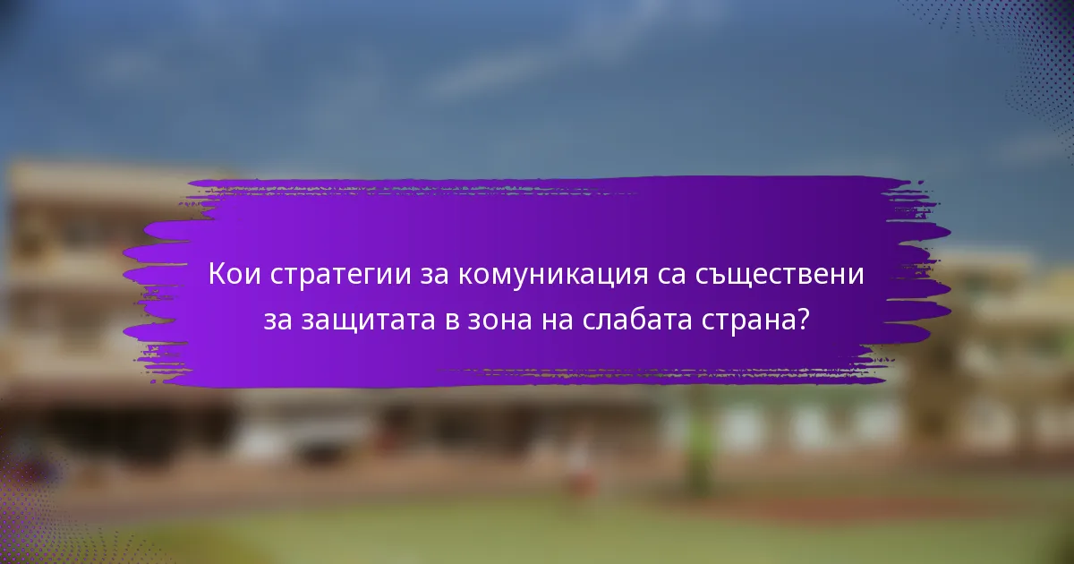 Кои стратегии за комуникация са съществени за защитата в зона на слабата страна?